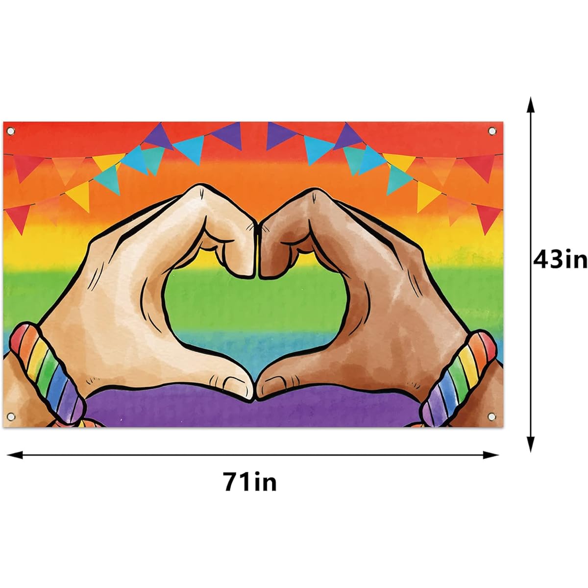 LGBTQ+ Gay Pride Backdrop Pride Flag Decor for Gay Lesbian Bisexual Transgender Pride Day Moon Parade Rainbow Party Decorations and Home Use
