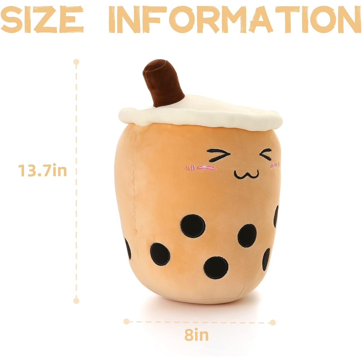 Niuniu 13.75" Squishy Boba Tea Plush Toy - Great Gift for Kids