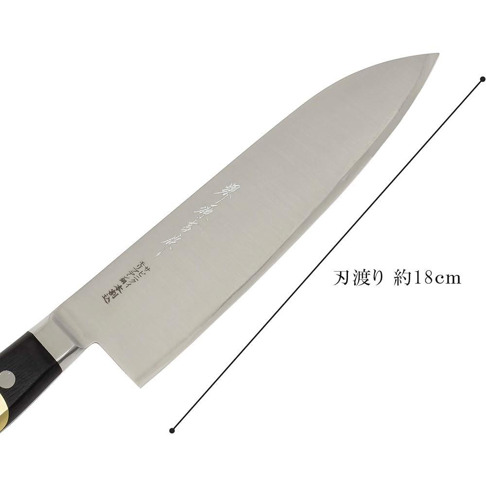 Sakai Genkichi Made in Japan Santoku Knife 180mm Molybdenum Steel Three Layer Steel Honwarikomi Wooden Handle Sakai Knife 020214