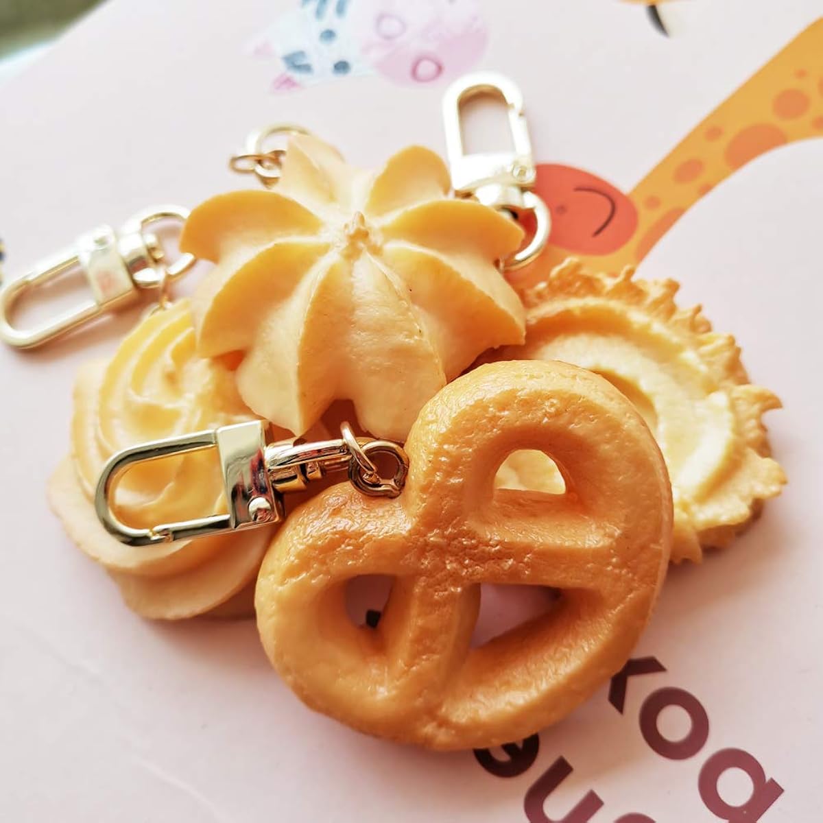 Cookie Keychains 4 Styles PVC Metal Keychains Party Favors