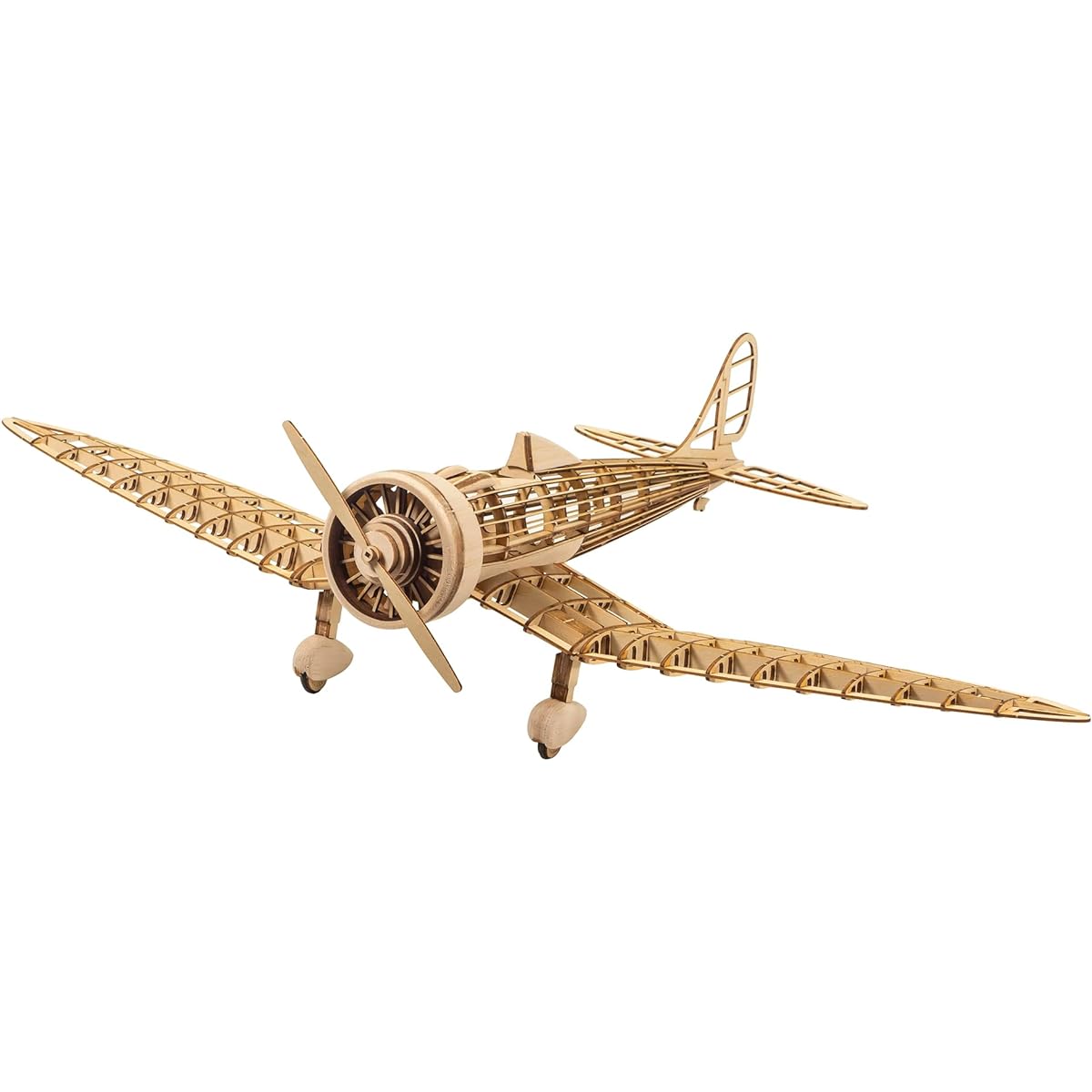 3D Wooden Puzzle Airplane 1:31 KA-14 Fighter Plane Laser Cut Balsa Wood Airplane Kit for Adults Static Model Airplane Puzzle for Men