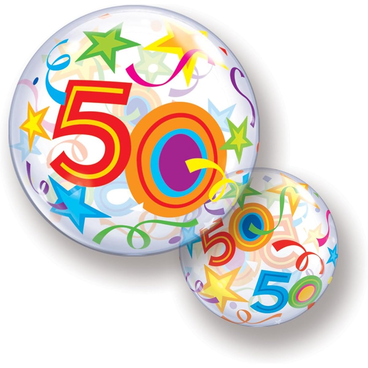 50 Brilliant Stars, 22 inch Single Bubble Balloon