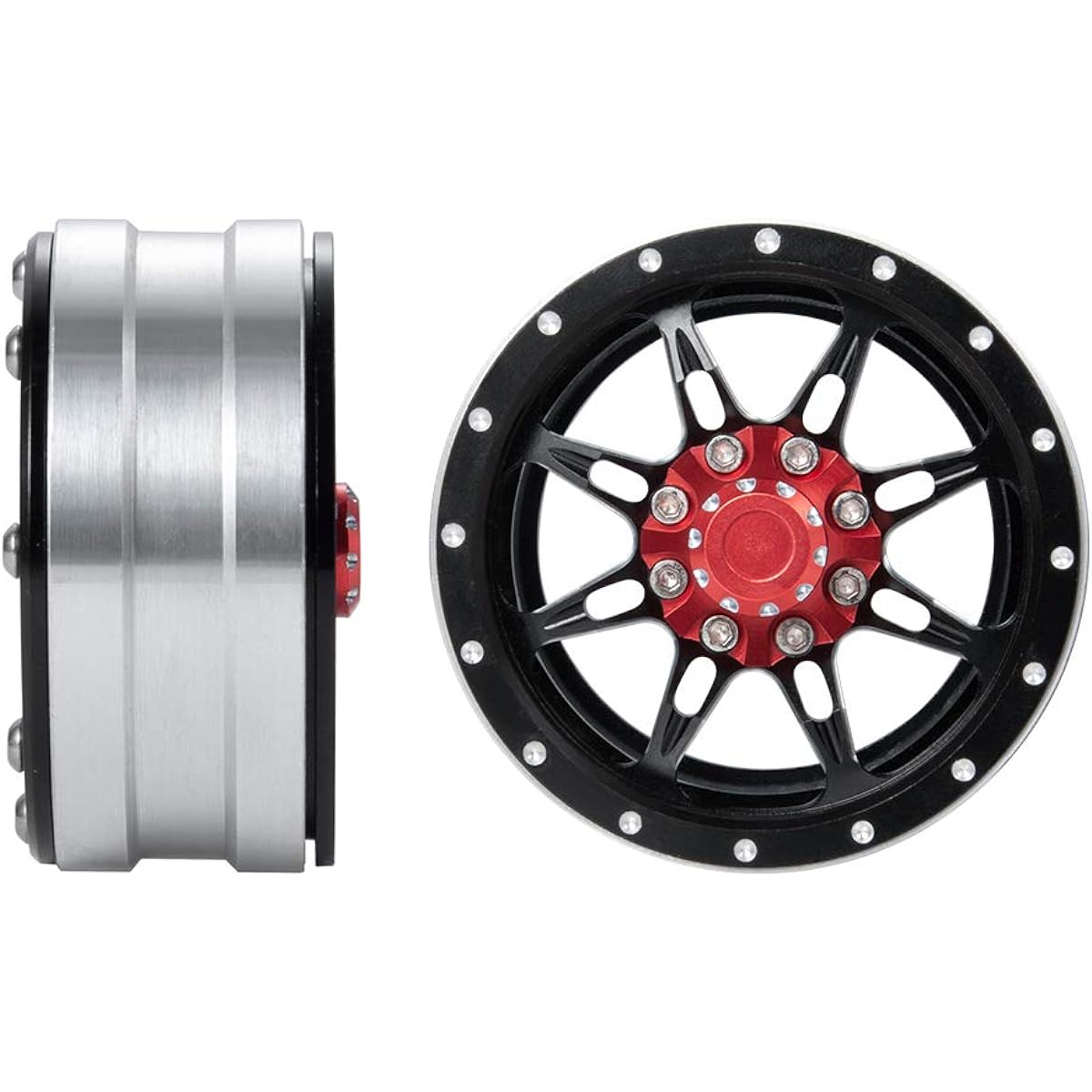 RC Car 1.9 Inch Beadlock Wheel Rim Rubber Tire 96mm Internal Beadlock Wheels For 1:10 Axial scx10 d90 d110 RC Car (No. 1)