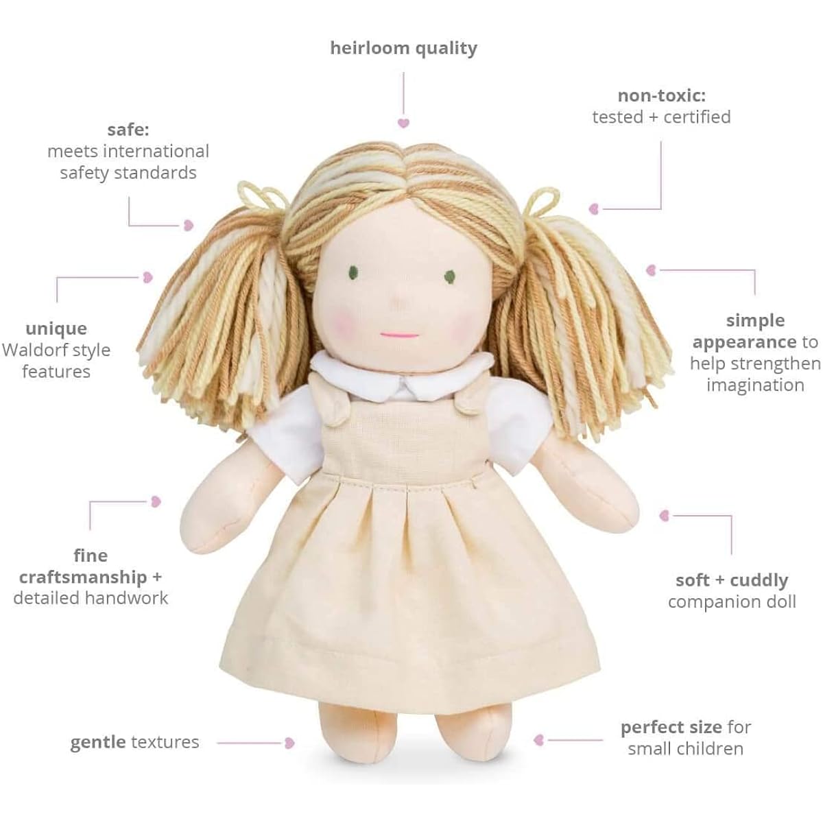 Lulujo Lulu Doll blanket | 25.4cm | Heirloom quality | Superb craftsmanship and fine handwork | Waldorf style