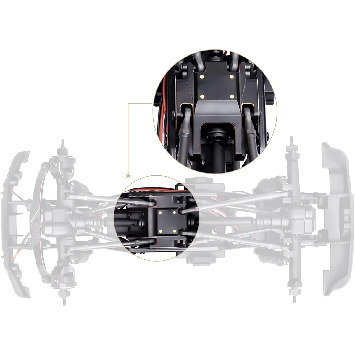 CrazyHobby Brass Skid Plate Transmission Mount for 1/18 Traxxas TRX4M Upgrade 66g (Black Gold)
