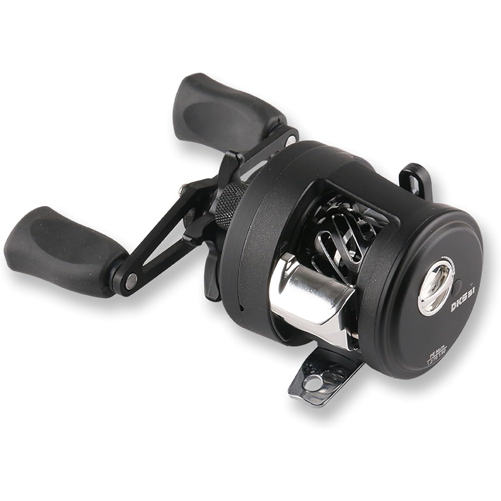 Bait reel gear ratio 6:2:1 aluminum spool for both sea fishing and freshwater fishing strong magnetic brake left handle right handle black water drop bait reel (left handle)