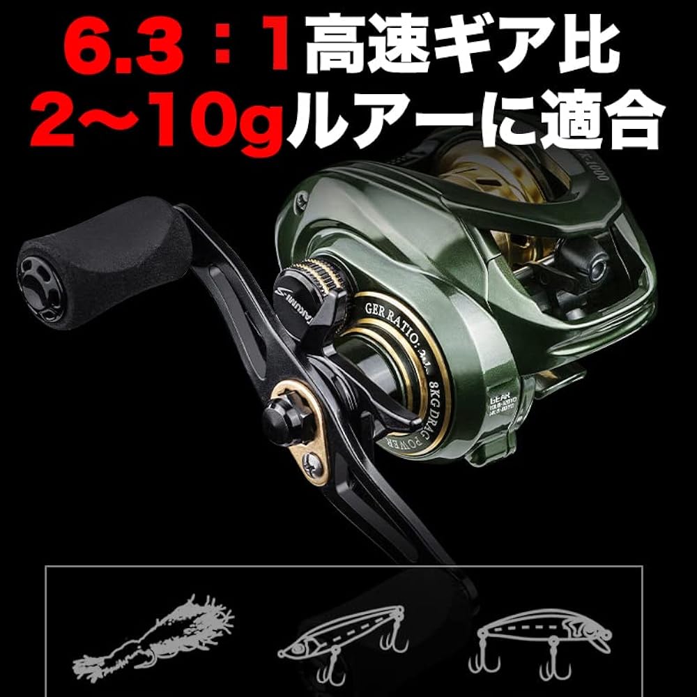 VISPREA Reel Bait Reel Bait Finesse Reel Fishing Reel Lightweight Maximum Drag 8KG Shallow Groove Spool Aluminum Alloy Spool For Sea, Mountain Stream, Fishing Strong Magnetic Brake Long Throw YU236