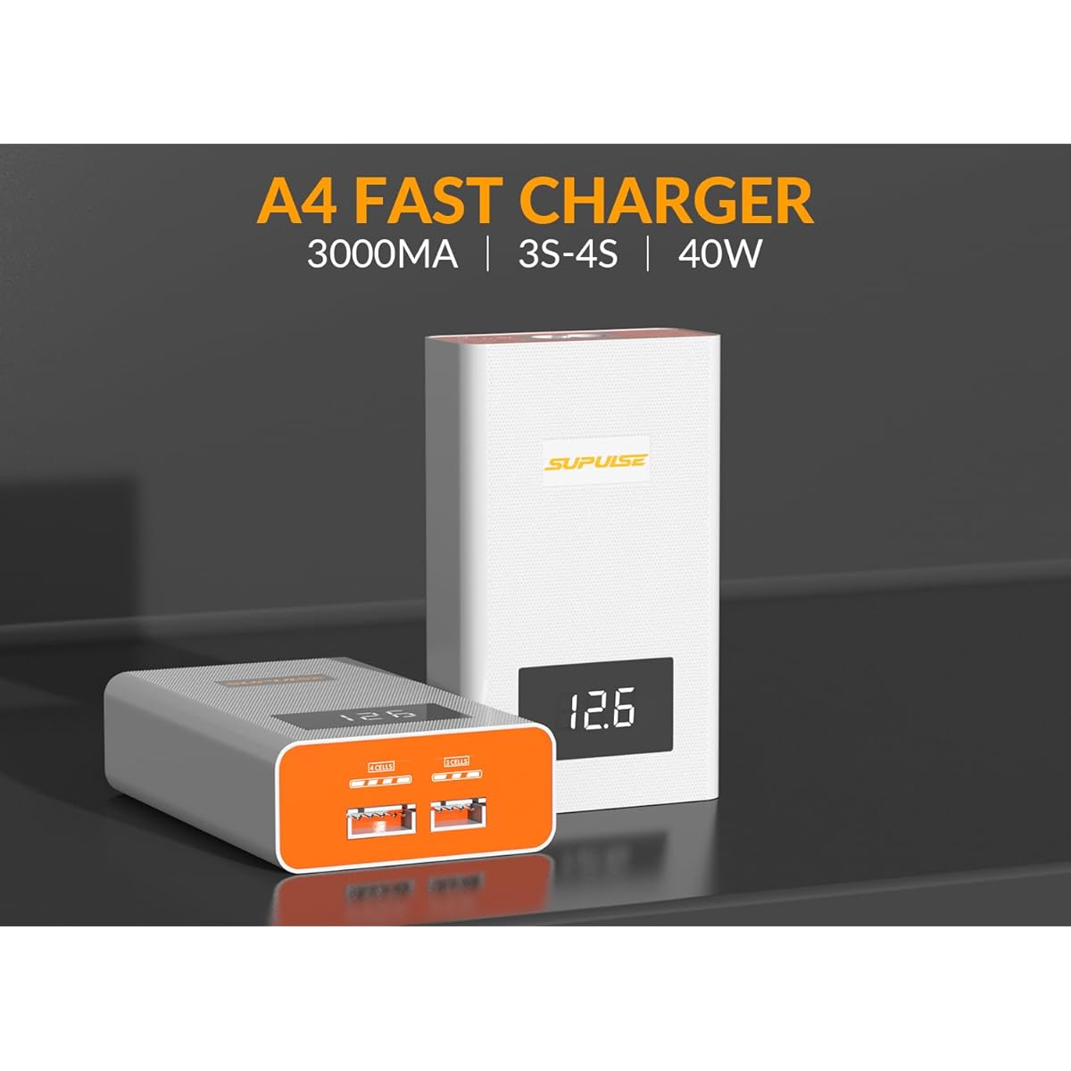 SUPULSE Lipo Balance Charger 40W 3S-4S RC Balance Charger AC 11.1-14.8V Fast Quick Charging Compact Charger RC Battery Charger Lipo Charger (A4)