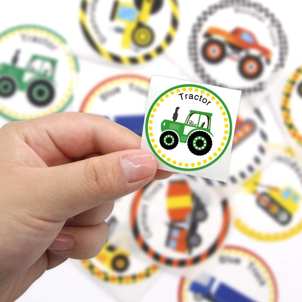 Truck Stickers for Kids 500pcs Perforated Roll Structure Stickers for Cars, Home, Family, Birthday Party
