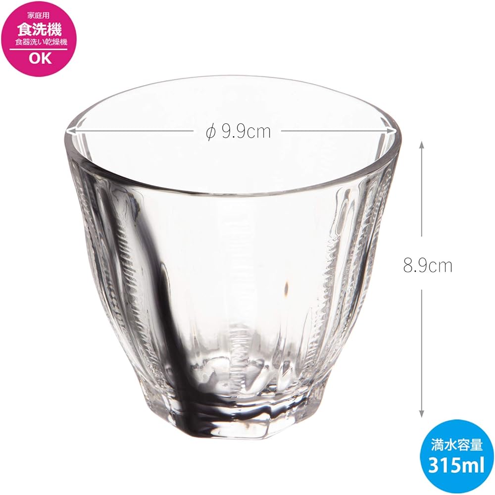 Toyo Sasaki Glass Rocks Glass Honkaku Shochu Doraku Suminagashi Shochu (Case Sold) Dishwasher Safe Made in Japan Approx. 315ml P-33123-F/S-JAN 48 Pieces