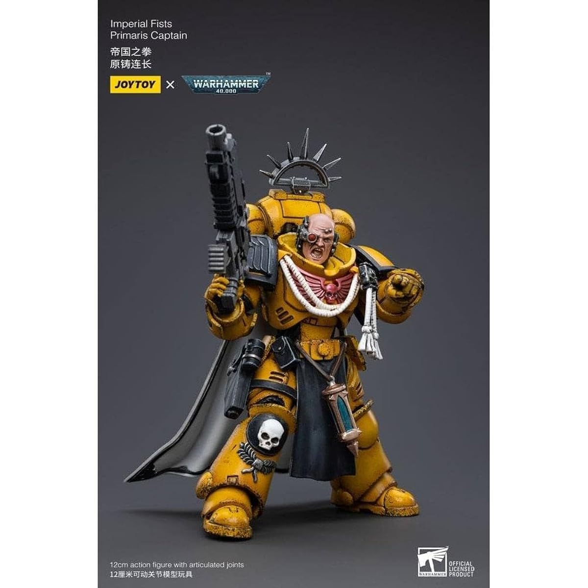 BLOOMAGE JOYTOY (Beijing) TECH Warhammer 40k:Imperial Fists Primaris Captain 1:18 Scale Figure