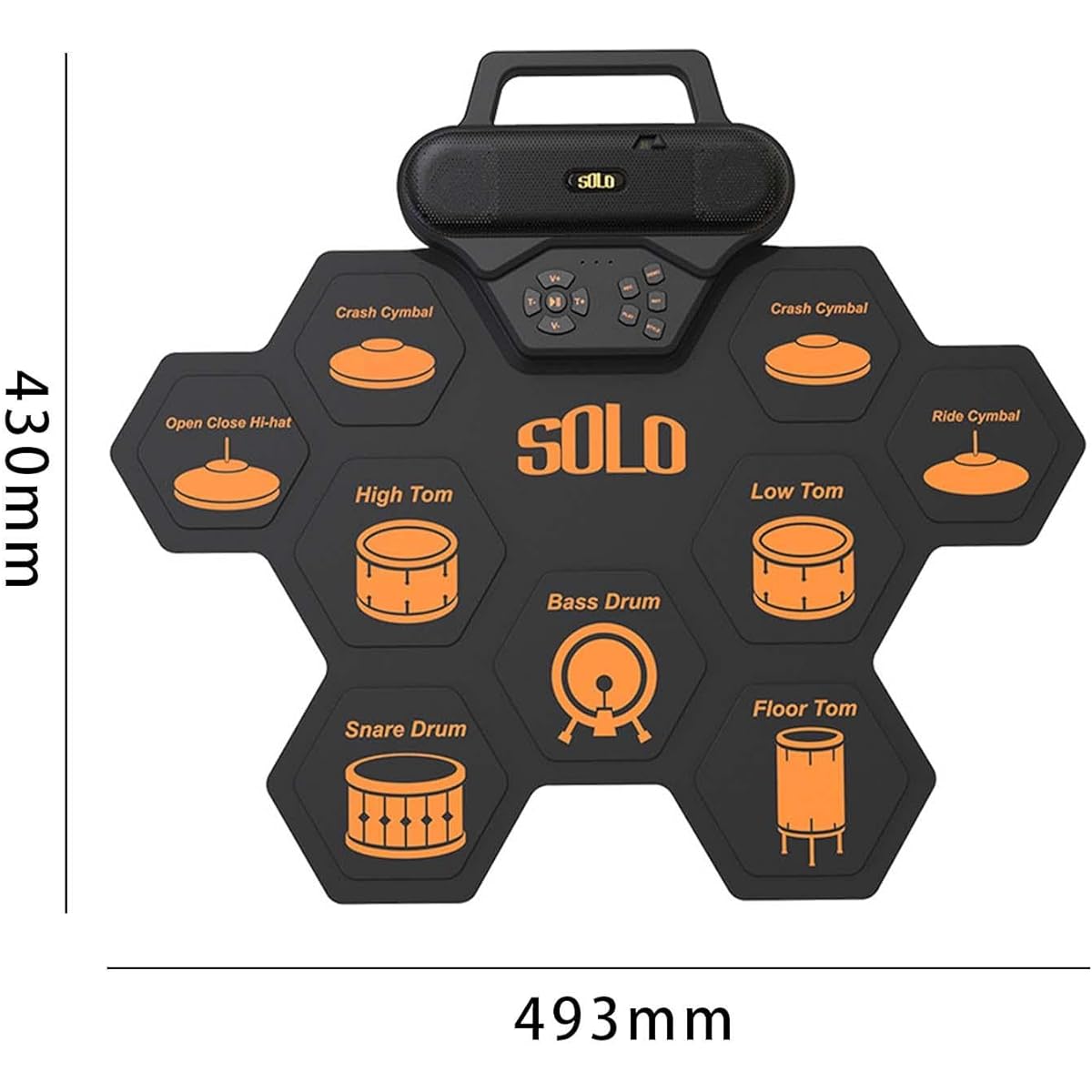 Tadill Roll-Up Silicone Drum Pad Desktop Drum Kit Durable Drum Sticks Hand Roll Electronic Drums Electronic Drum Kit for Adults