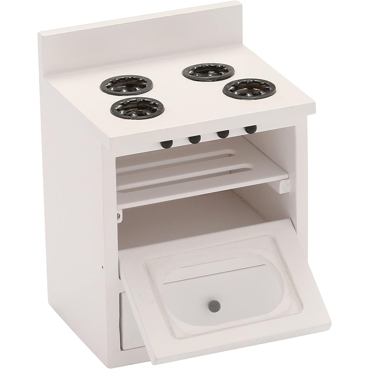 Dollhouse Kitchen Stove Miniature Dollhouse Oven 4 Burners Range 1/12 Scale