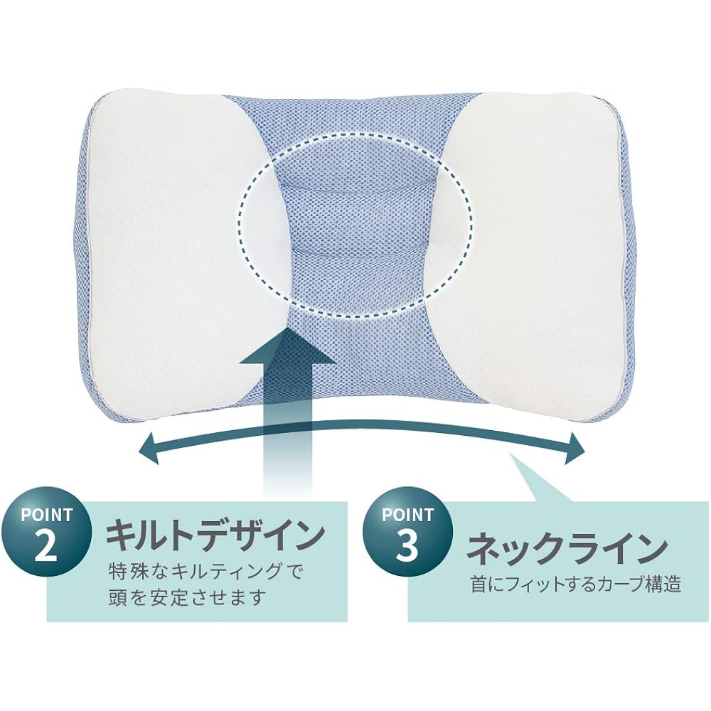Merry Night Pillow, Double Layer Pipe Pillow, Approximately 35 x 57cm, Firmly Hard & Soft, Reversible, Height Adjustable, Suitable for Back and Side Viewing, Pipe Material, Doesn't Get Stuffy, Washable MA35579