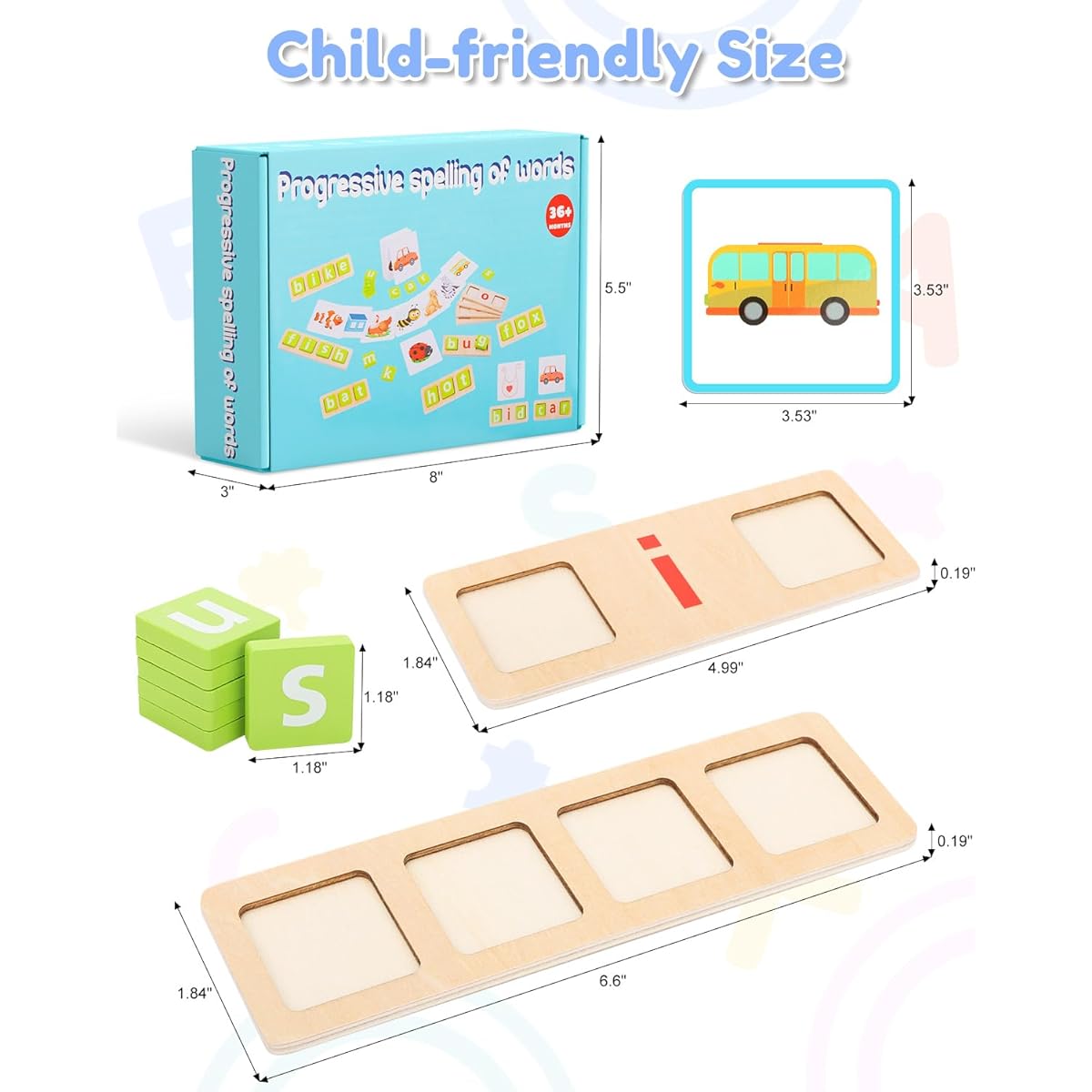 Wooden CVC Word Spelling Game Vowel Learning Toy with 50 Sight Words Flash Cards for 3 4 5 6 Year Old Kids Preschool Kindergarten Learning Activities CVC Alphabet Puzzle for Toddlers