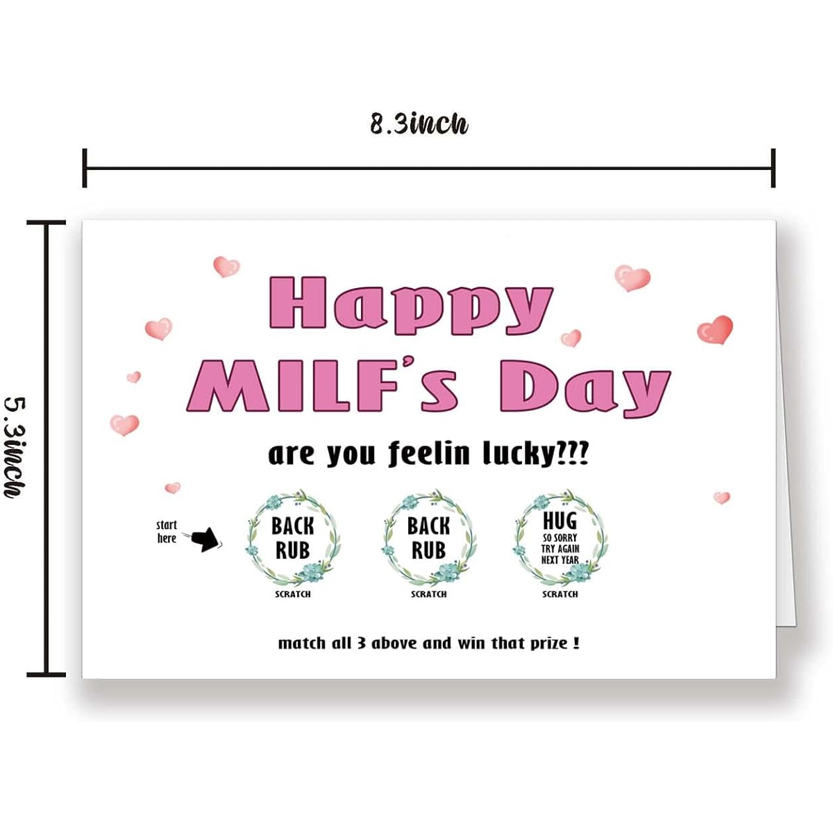Longkado Funny Happy Mother's Day Scratch Off Cards for Mom - Naughty MILF Day Surprise Card for Your Adorable Mom