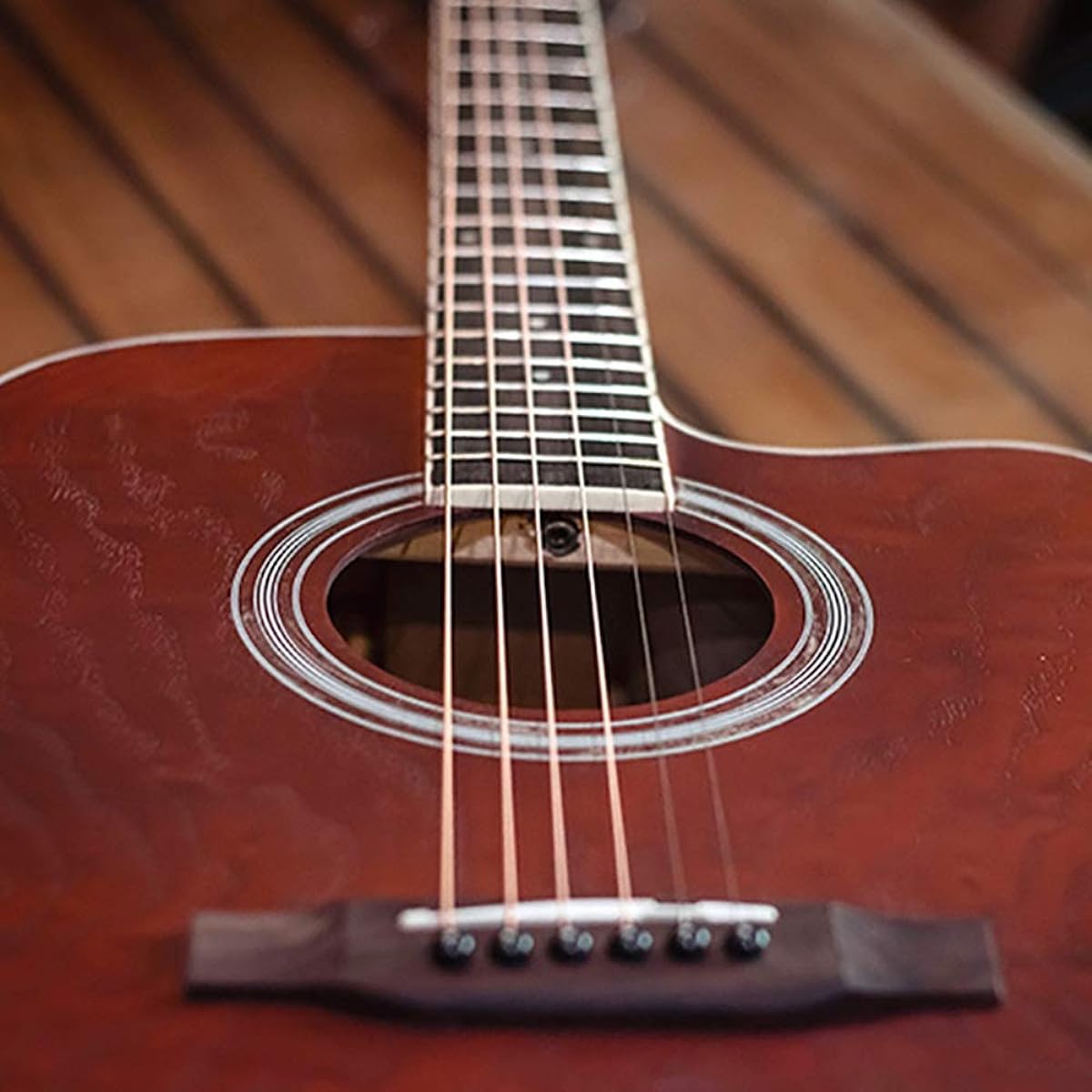 Lightweight Guitar 41 Inch Folk Acoustic Guitar Male and Female Student Mahogany Guitar Easy to Learn (Color: Brownish red, Size: 41inch)