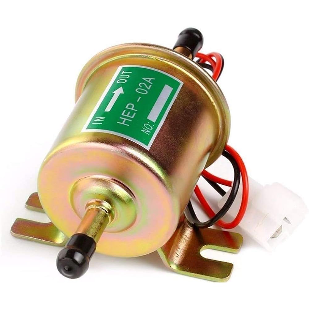 Electric Fuel Pump Inline Fuel Transfer Pump 12V General Purpose Low Pressure Gas Diesel Fuel Pump for Carburetor 2.5-4psi HEP-02A