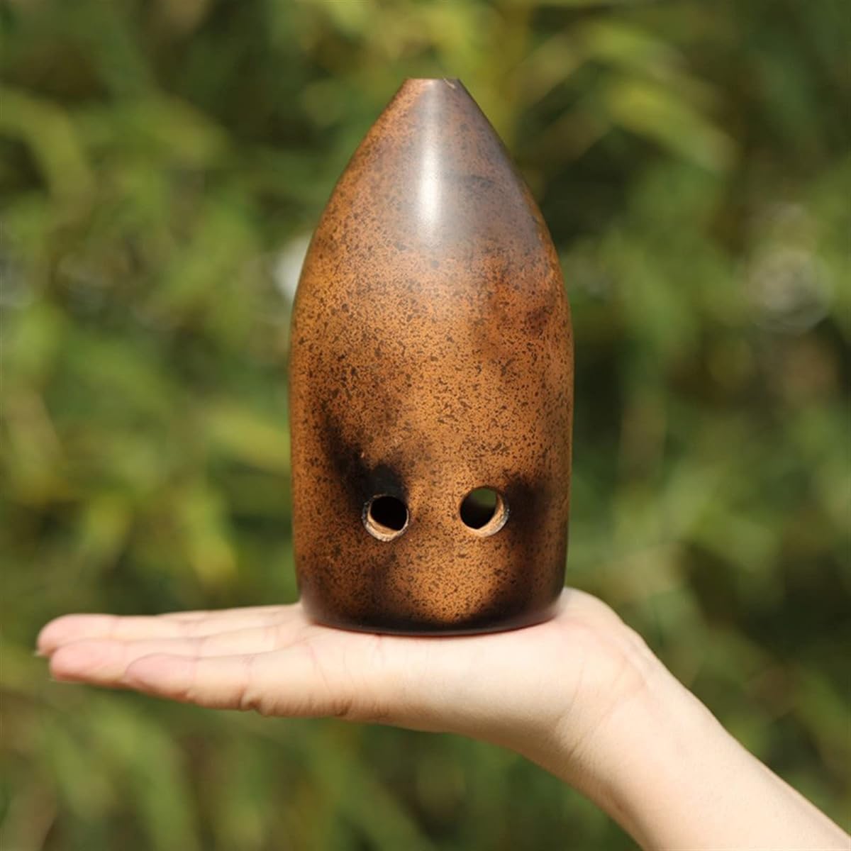 10 Holes Red Pottery Xun Professional Xun Double Cavity Penholder F/G Tone Pottery Xun Beginner Wind Instrument Ocarina Musical Instrument