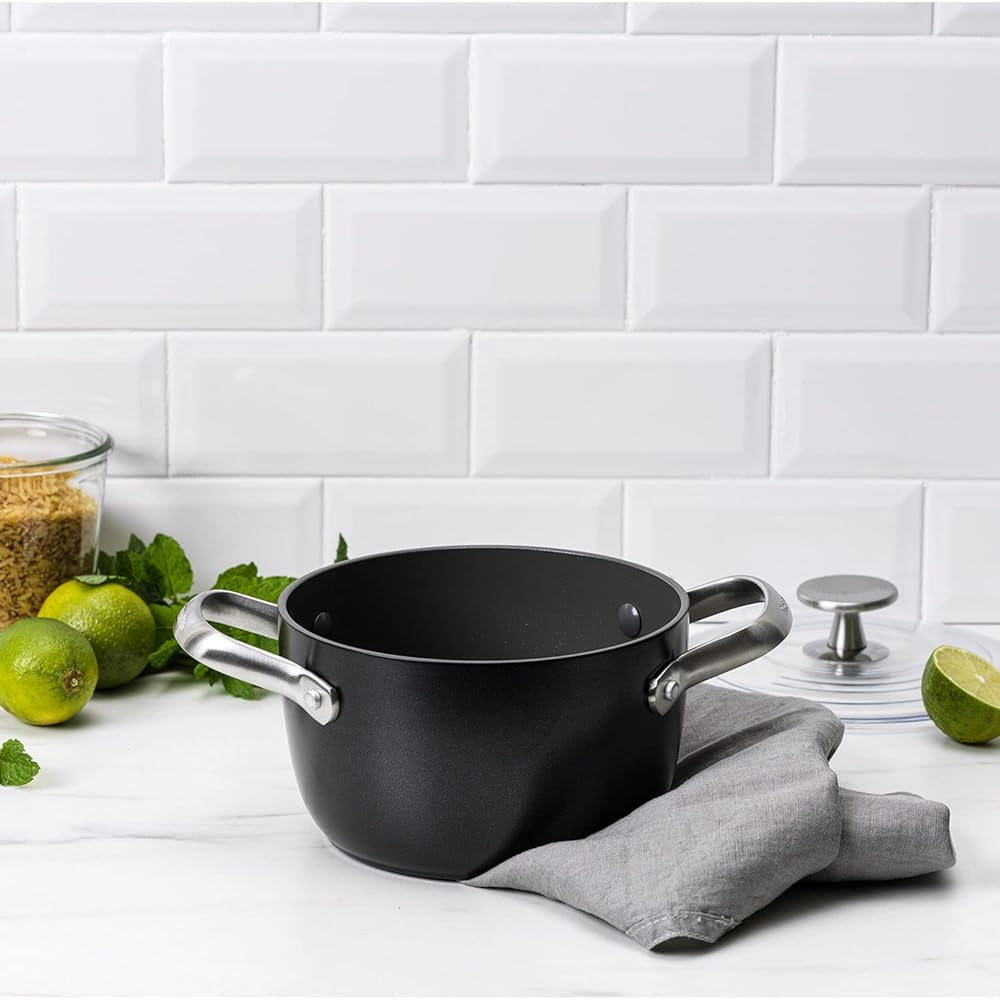 Green Pan GREENPAN Multi-Food Cooker Ceramic Coating of Minerals from Sand without Toxic Substances Use as a Two-Handed Pot, Rice, Rice Cooker, Frying Pot, 6.5 inches (16.5 cm), Black, IH Gas