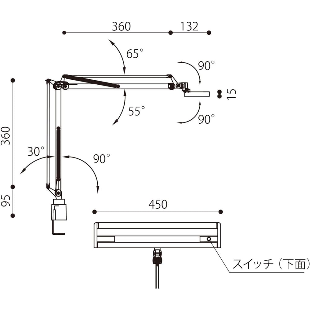 Yamada Lighting Z-LIGHT LED desk light white with color adjustment function Z-80NW