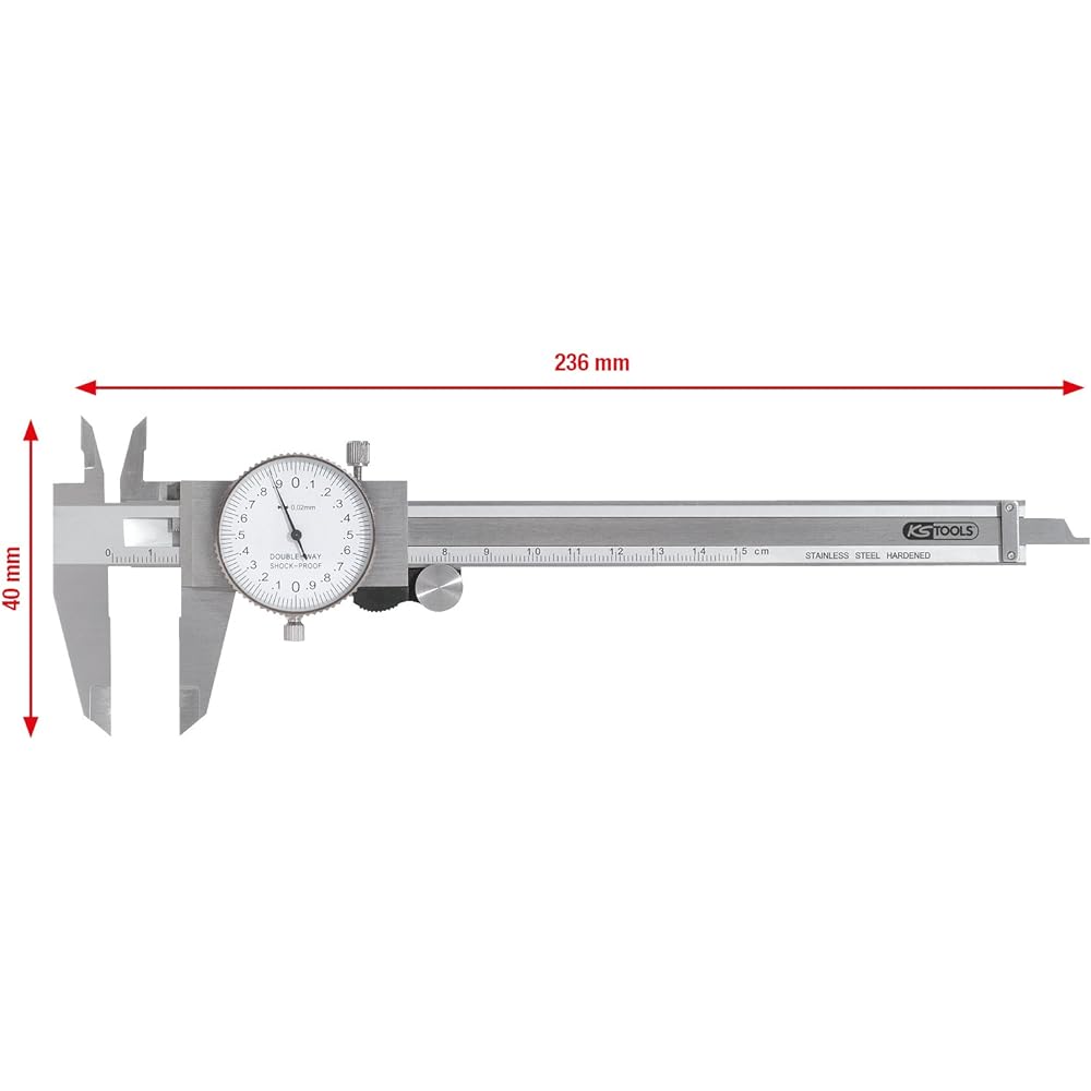 KS TOOLS Dial Vernier Calliper +/- 0.02 Dial vernier calliper +/- 002 300.0547