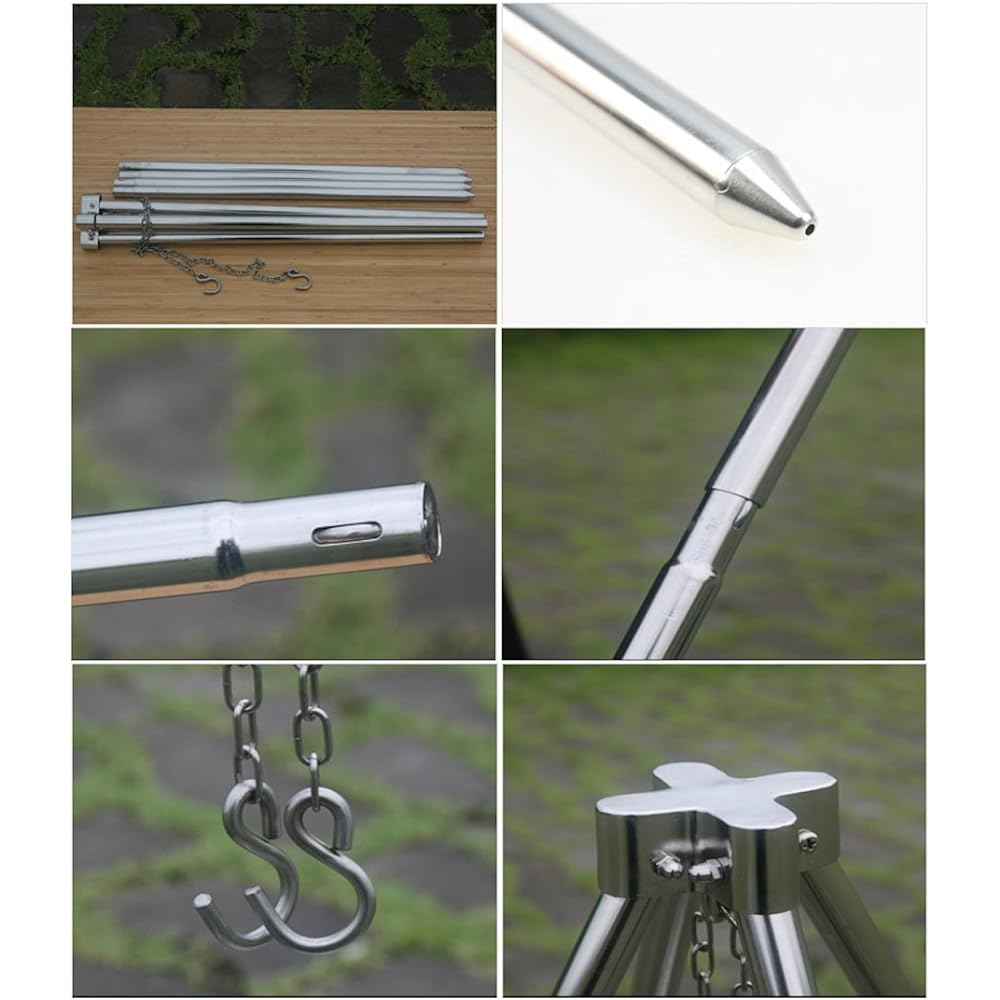 Camping Moon Bonfire Stand Fireplace Stand Stainless Steel Bonfire Tripod Weight Capacity 90KG MT-130