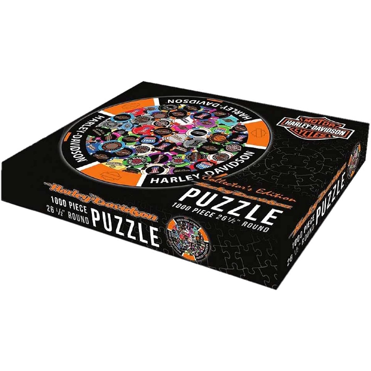 Harley-Davidson® Poker Chip Graphic Round Puzzle 1000 Piece 26.5 Inch