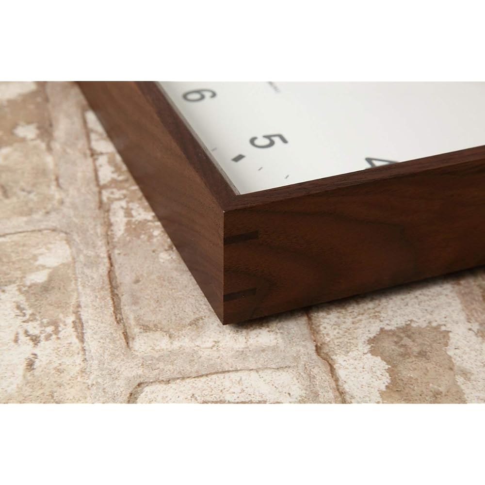 KATOMOKU square clock km-37B Wood Walnut Wall Clock Continuous Second Hand (Quartz Clock)