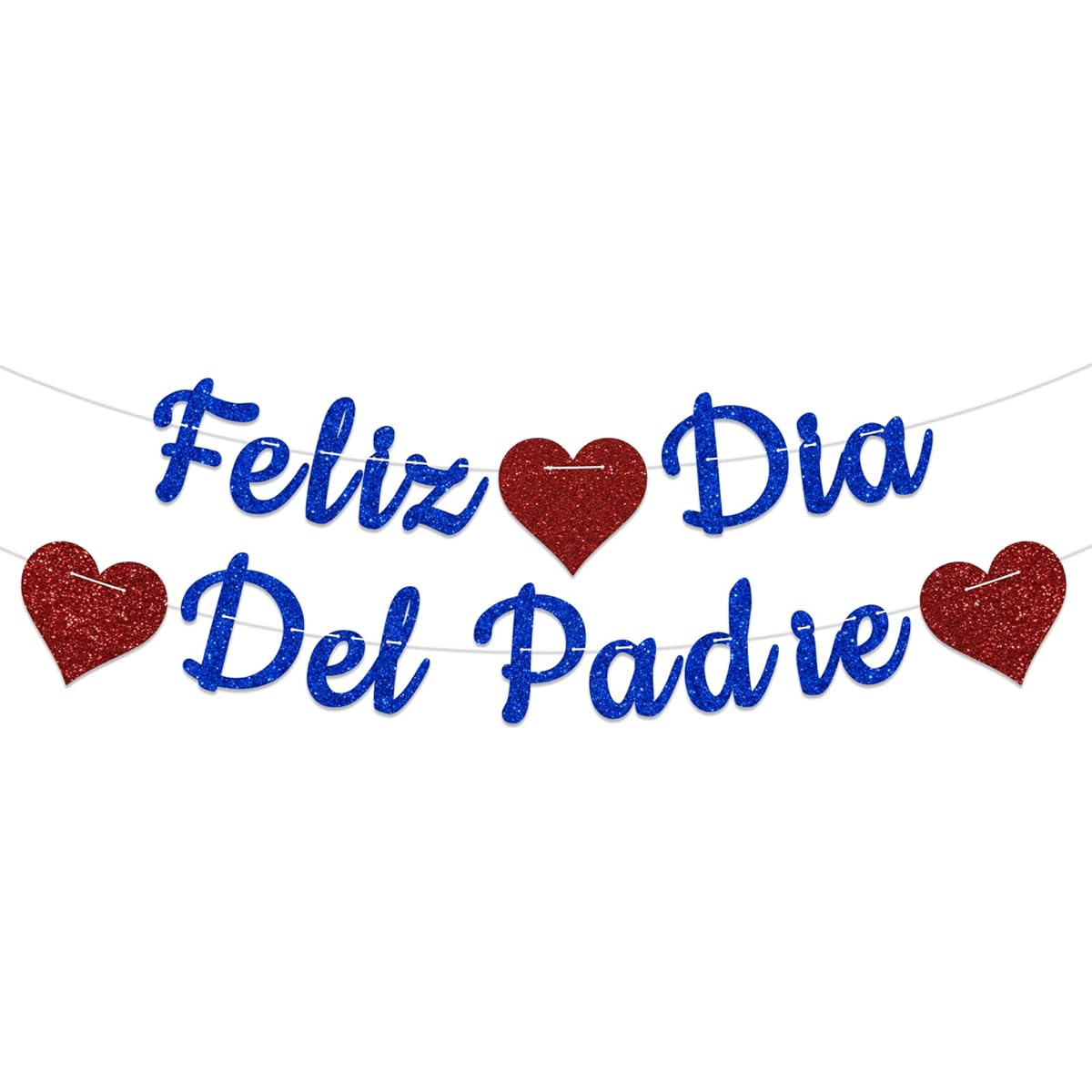 Feliz Día Del Padre Banner Blue Glitter Spanish Happy Father's Day Party Decorations Best Dad Ever Decor Father's Day Party Decorations Dad's Birthday Party Decorations