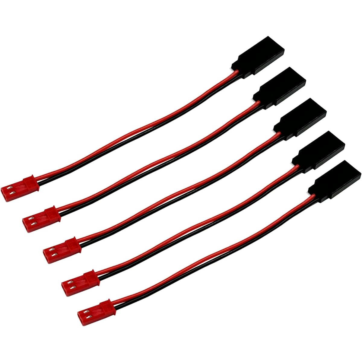 JST Plug to JR Connector Male Female Cable Servo Adapter Cable 5 Pairs 22AWG 10cm Silicone Wire for RC Car Truck Airplane RC FPV Racing Drone Helicopter