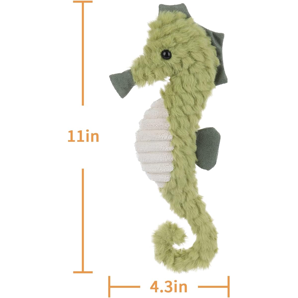Apricot Lamb Ocean Toys Plush Green Seahorse Stuffed Animal Soft Cuddly Great for Kids 11"