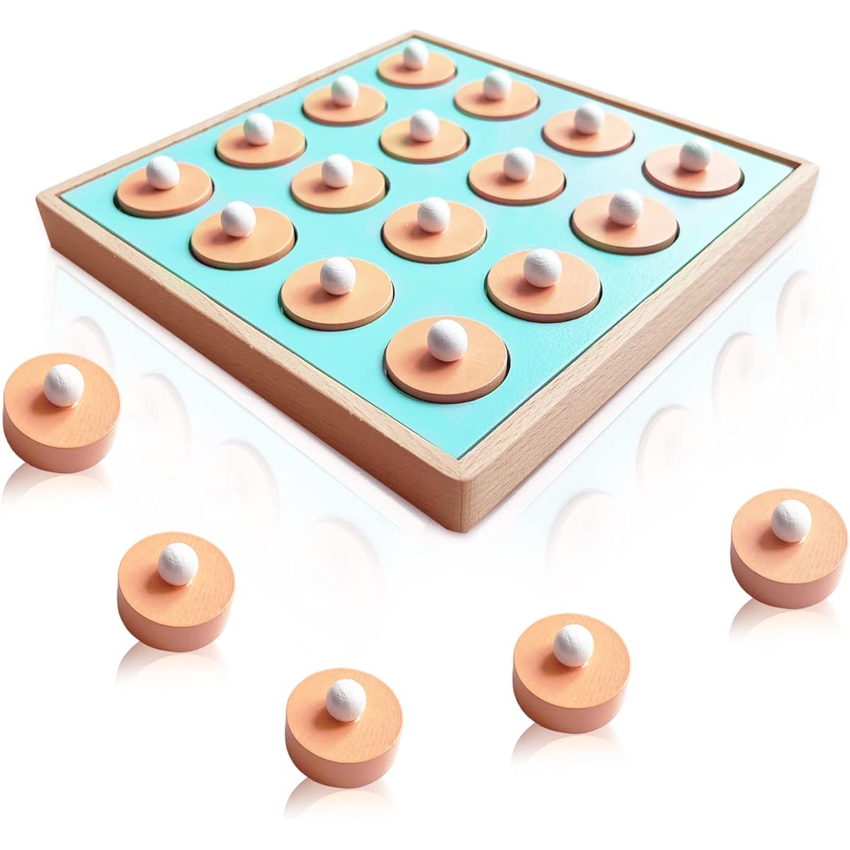 Lillergou 12 Patterns Wooden Memory Matching Game for Toddlers Cognitive Motor Skills Memory Development Kids Brain Games