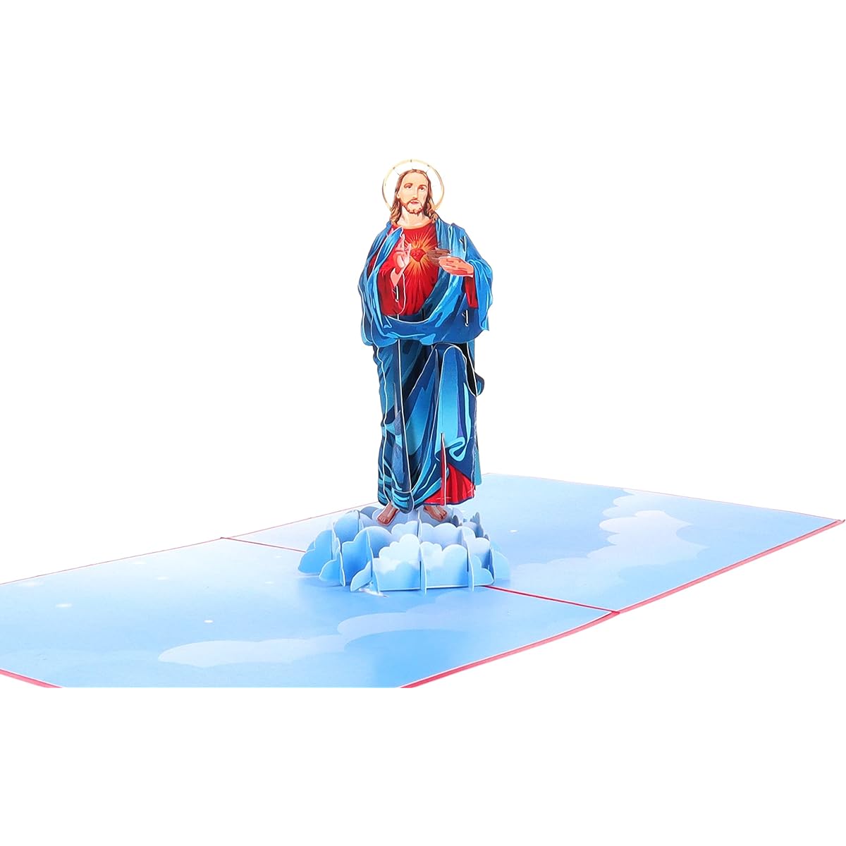 iGifts and Cards Inspirational Jesus 3D Pop Up Greeting Card - Religious Merry Christmas Wishes, Happy Easter Gift, Thank You Card for Priest, Religious Birthday Gift for Pastor, Deacon Order, 6" x 6"