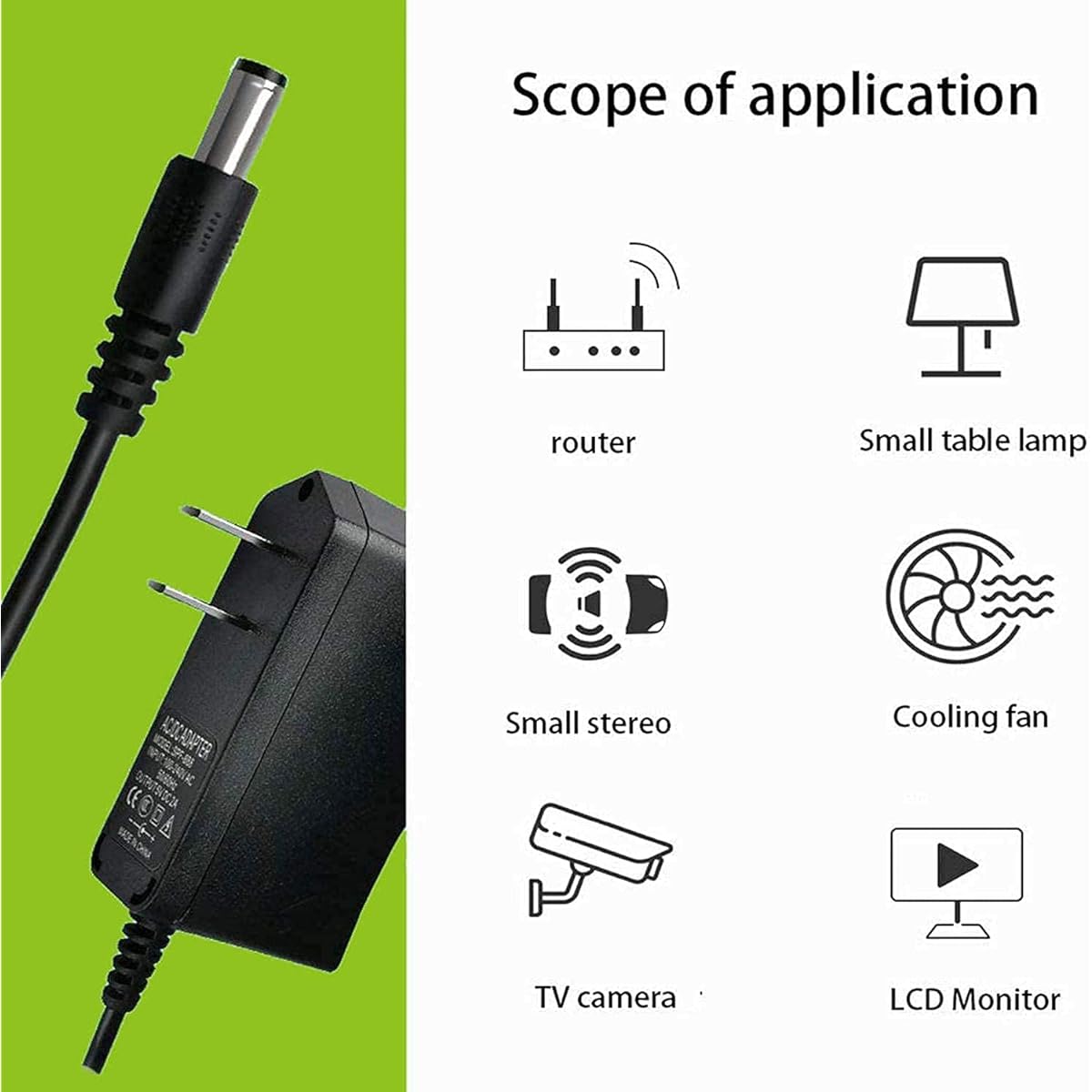 5V 1A Power Adapter, 5V 1A AC DC Adapter, AC 100-240V to DC 5V, 5.5X 2.5mm DC Plug, Input 110V-240V, Output 5V 1A 5W, with DC Female Connector for Camera Route Hub CCTV (5V 1A 5W)