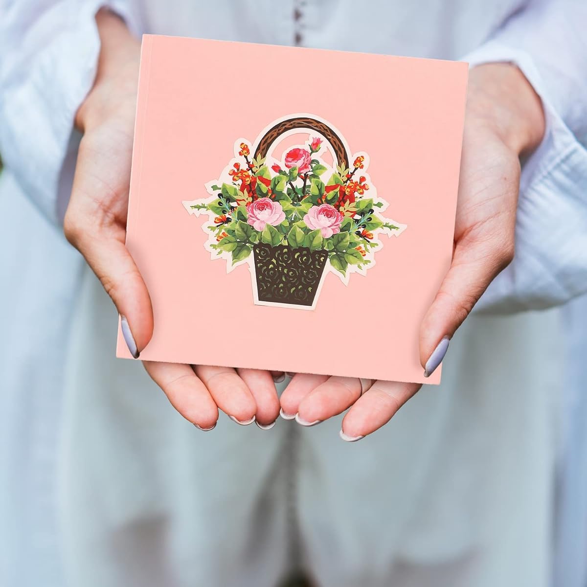 Cute pop colorful flower basket