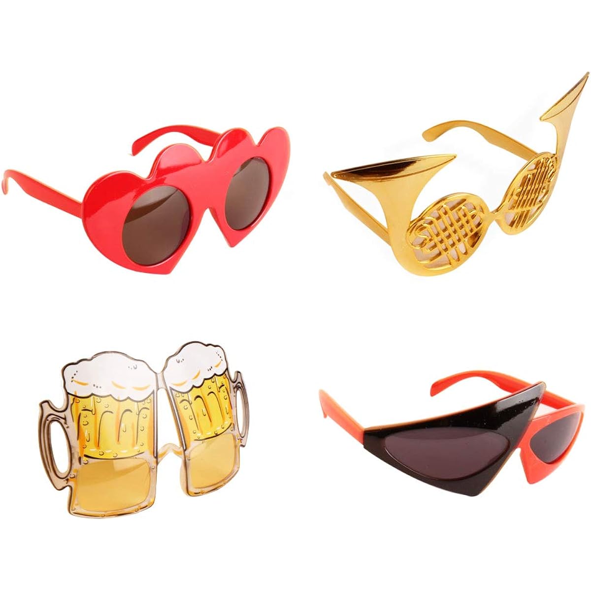 TD.IVES Funny Glasses Party Sunglasses Costume Sunglasses Mask 12 Pack Cool Shaped Funny Party Glasses