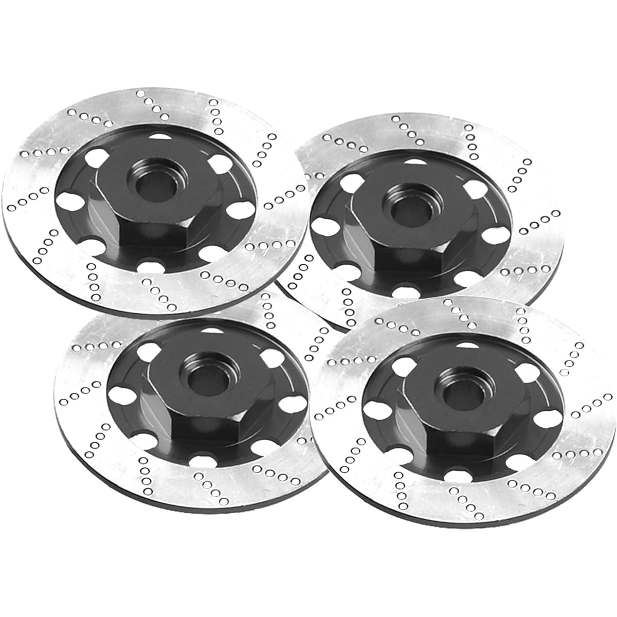 Vgoohobby Metal 12mm RC Car Hex Hub 12mm Brake Disc Wheel Hub Adapter Spacer Compatible with Traxxas Tamiya Redcat HSP HPI 1/10 On-Road Car Black 4 Pack
