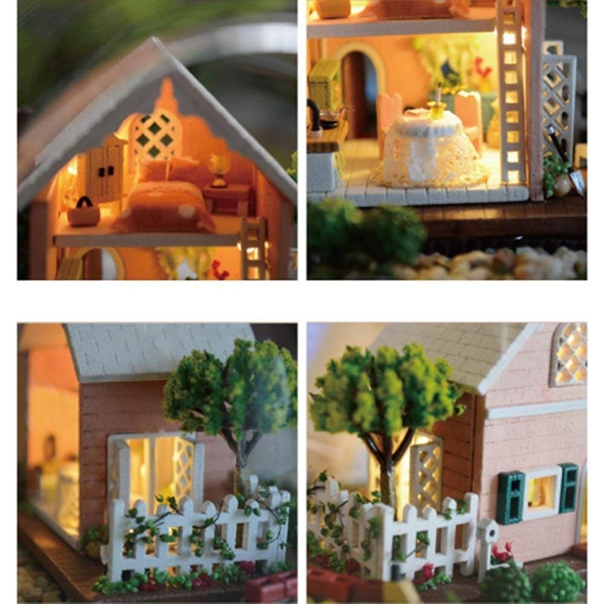 Flever Dollhouse Miniature DIY House Kit Creative Artwork Room with Furniture and Glass Cover Romantic Gift (Pandora Magic Garden)