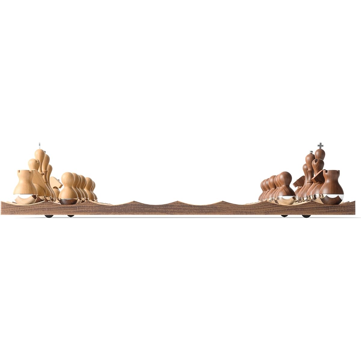 Umbra Chess Set, Wooden Chessboard, Board Game, Tabletop Game, Toy, Party, Roly-poly, Foreign, Interior, Stylish, Unique, Gift, Umbra WOBLE 2377601656, Walnut