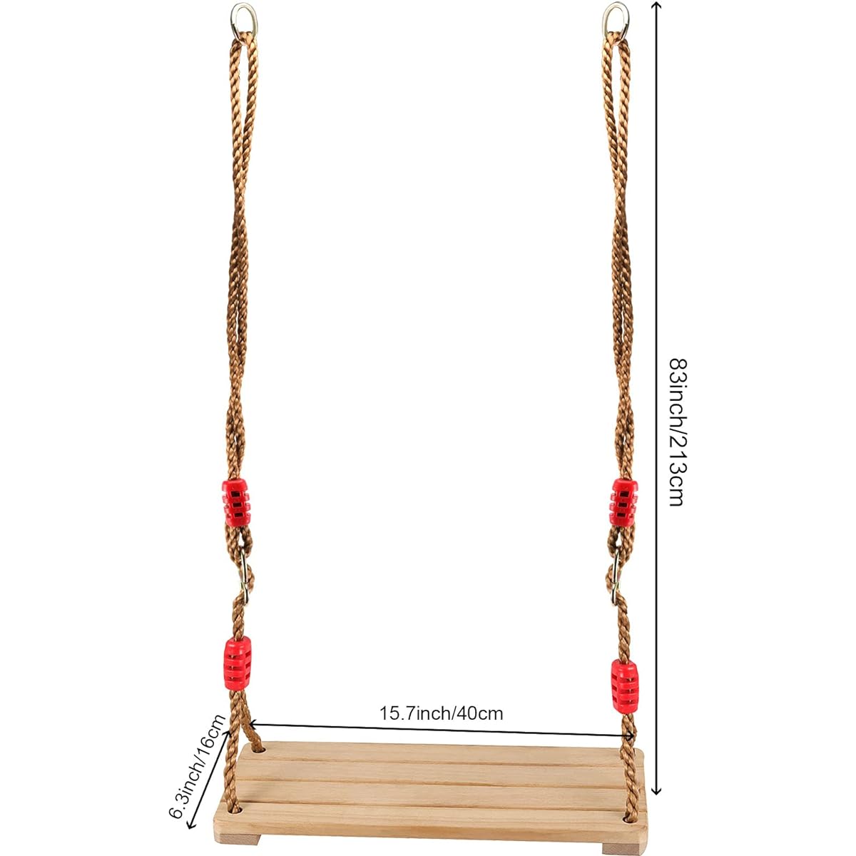 SEUNMUK Wooden Swing Seat Wooden Swing for Children Wooden Swing Set for Garden Backyard Indoor Outdoor