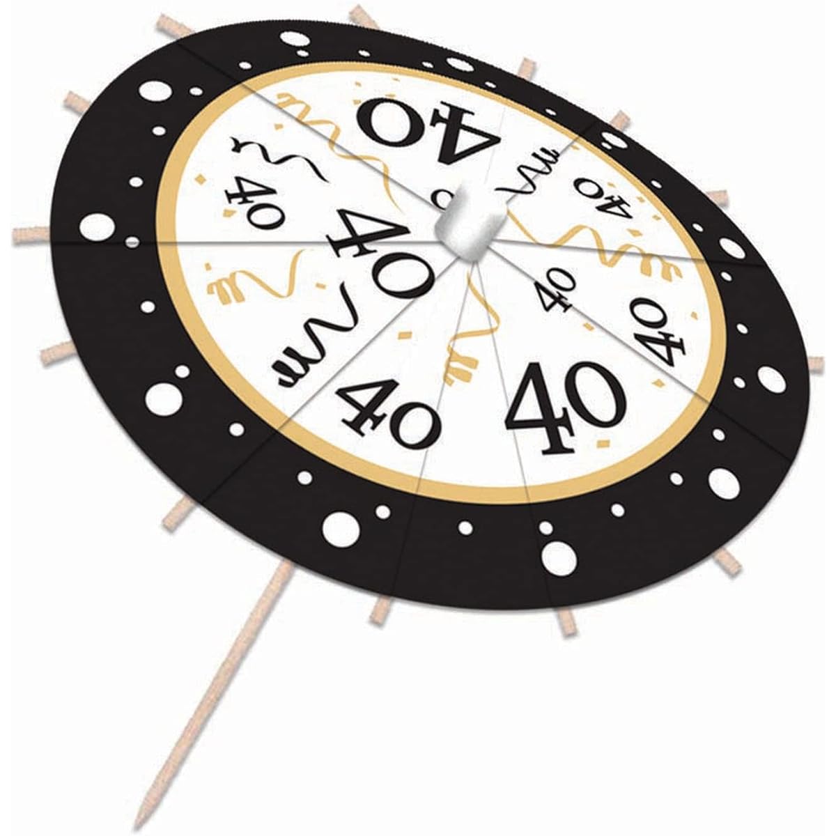 Forum Novelties X82157 Drink Umbrella Black Gold