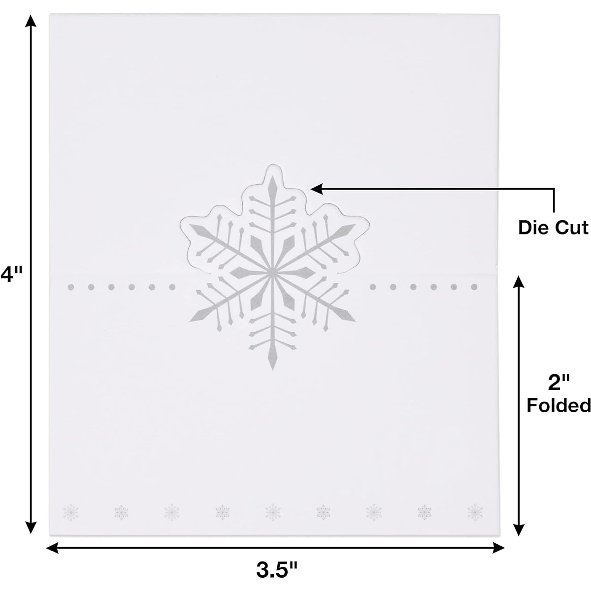 100 Christmas Snowflake Cutout Place Cards Flat Size: 4 x 3.5 inches, 300gsm White Cards, Print Only