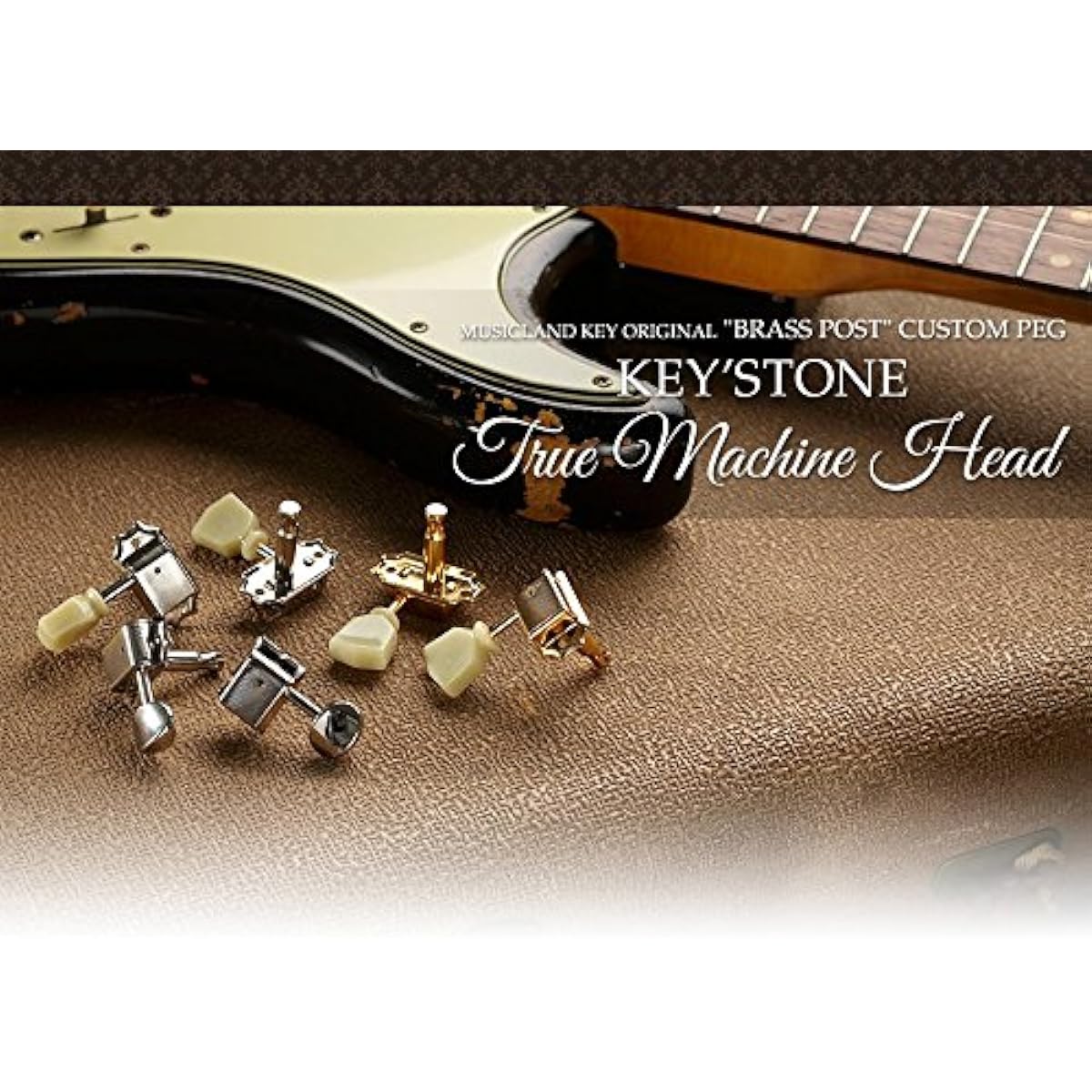 the AUTHENTIC KEY'STONE True Machine Head DELUXED LINE UP "Brass Post" Custom Peg FS-DLX/NICKEL 6