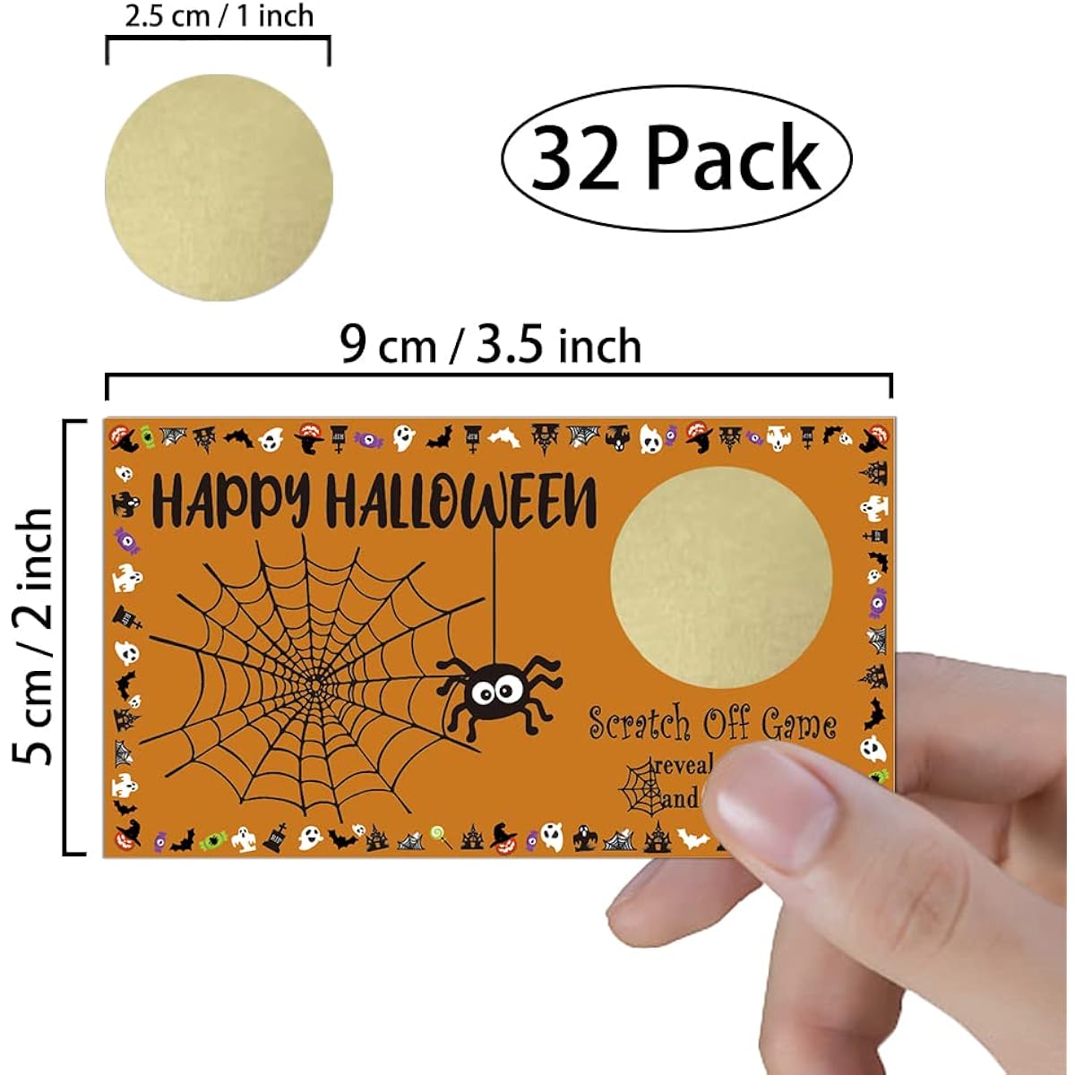 67REWIDPARTY Halloween Party Games Scratch Off Cards (32 Pieces) Happy Halloween Party Game Tickets Festive Raffle Game Prizes Halloween Holiday Game Supplies Fun Activities for Groups, Kids, Teens and Adults