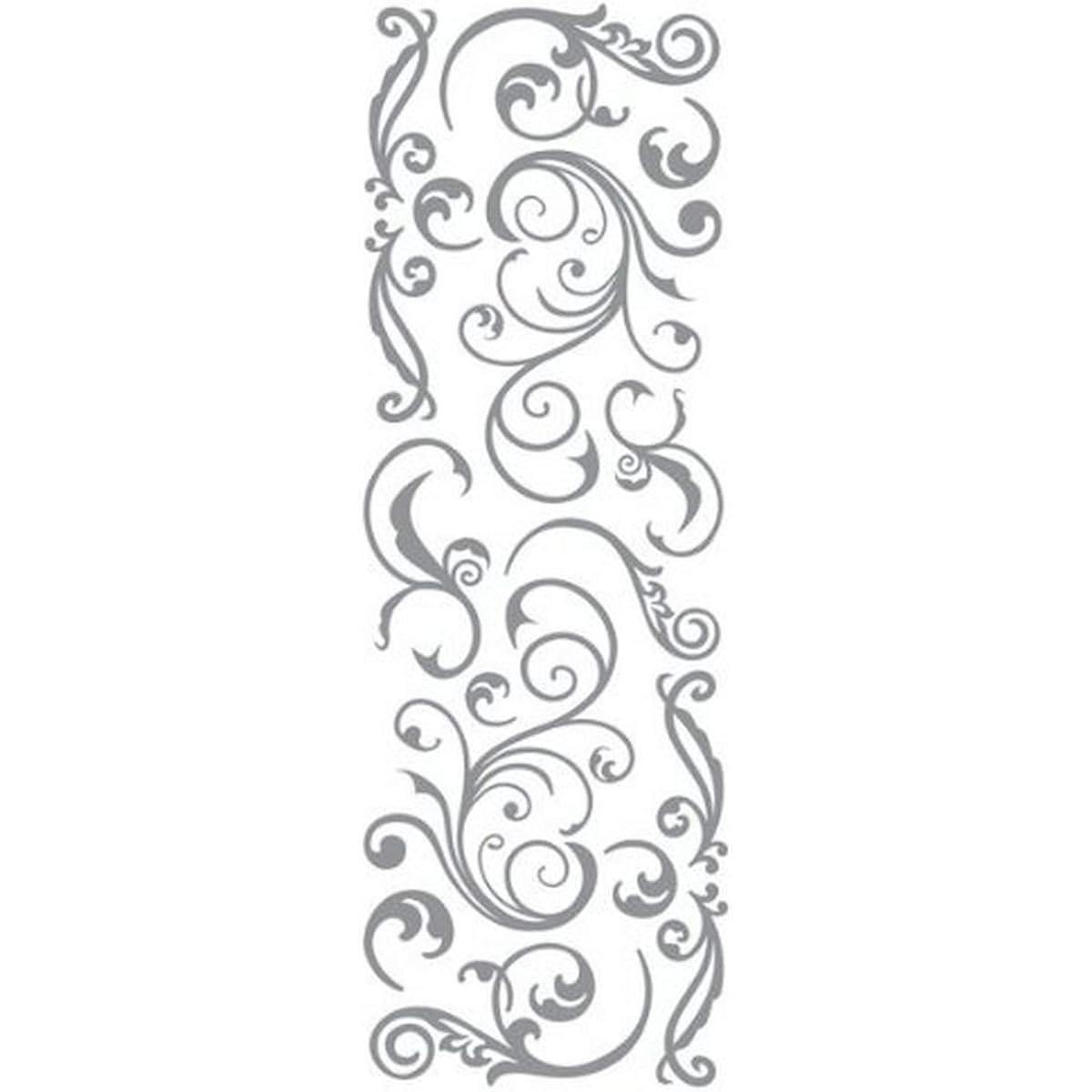 Momenta Puffy Flourish Sticker, Silver