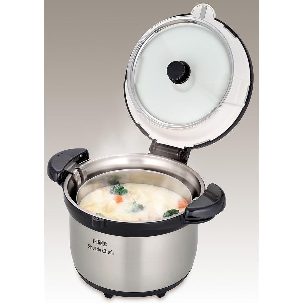Thermos Vacuum Insulation Cooker Shuttle Chef 3.0L (for 3 to 5 people) Clear Stainless Steel KBG-3000 CS