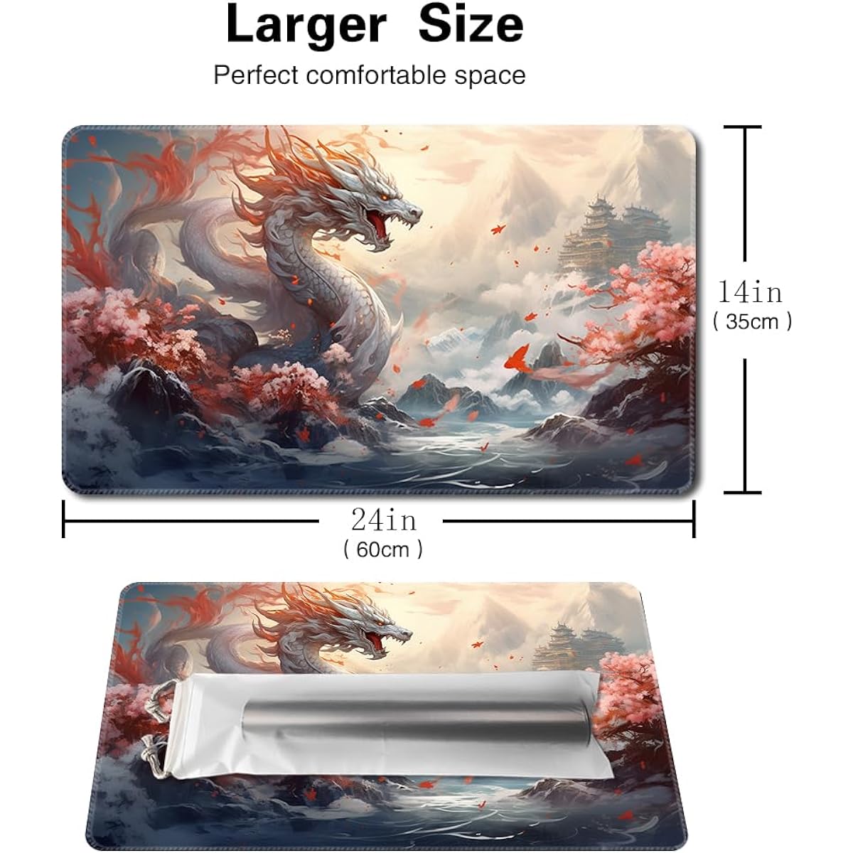 MTG Playmat Size 24x14 Inch Free Storage Bag Non-Slip Backing Print Ideal for Card Game Enthusiasts TCG Playmat Mouse Pad (Guardian, No Zone)