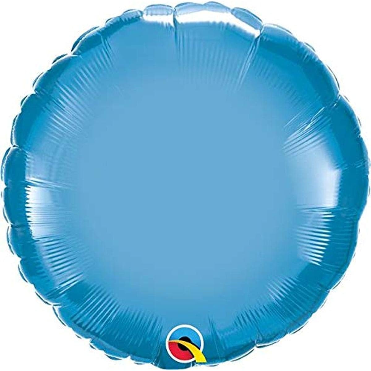 Qualatex 18" Round - Chrome Blue Foil Mylar Balloon