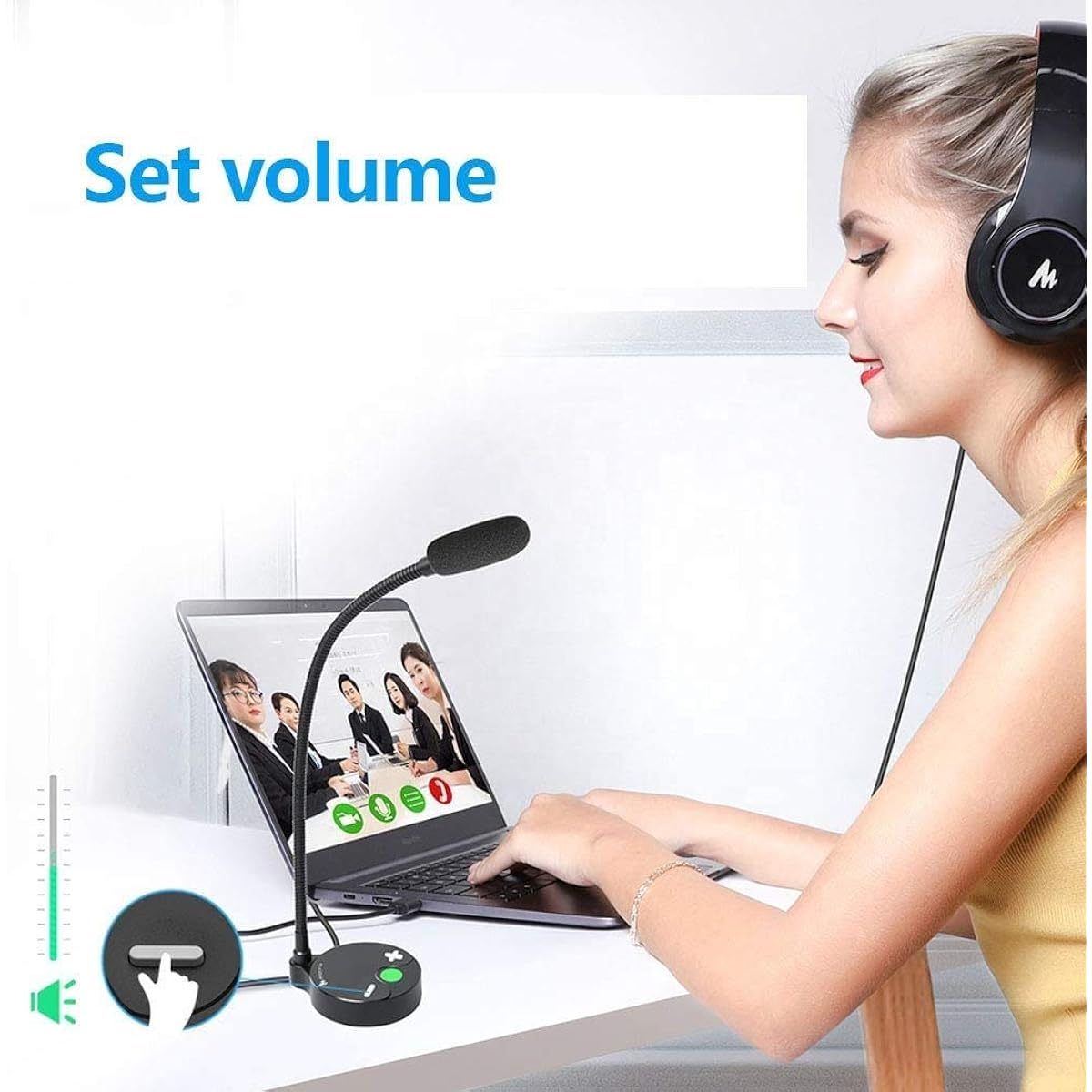 Computer Microphone Computer Microphone, USB Desktop Microphone, Condenser Microphone for PC/Desktop/Notebook, Recording for Podcasting